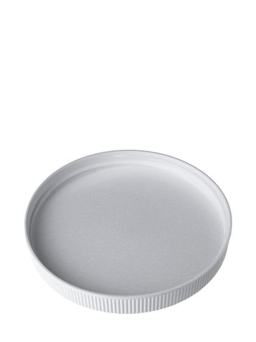 White PP plastic 110-400 ribbed skirt lid with foam liner