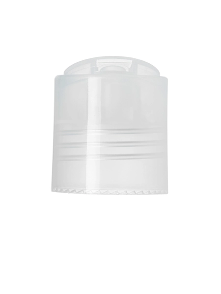 Natural-Colored PP Plastic 24-410 Smooth Skirt Unlined Disc Top Lid – L1368NT