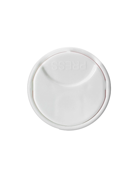 White PP Plastic 24-410 Smooth Skirt Unlined Disc Top Lid – L1368WH