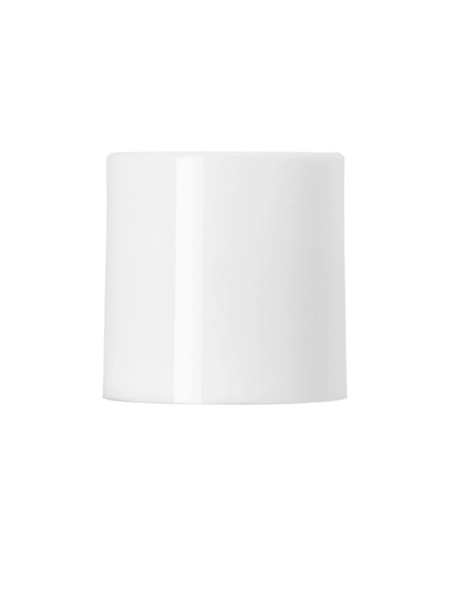 White PP Plastic 24-410 Smooth Skirt Unlined Disc Top Lid – L1368WH