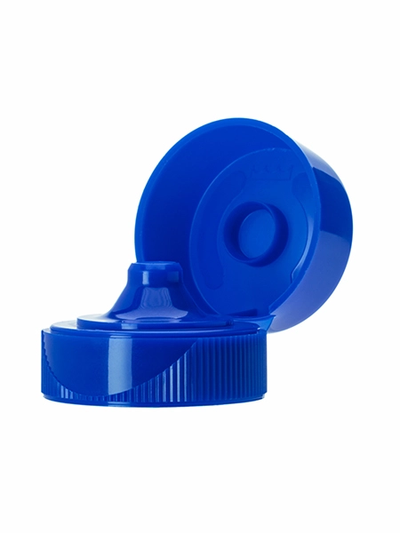 Blue PP Plastic 33-400 Ribbed Skirt Flip Top Unlined Lid – L1374BL