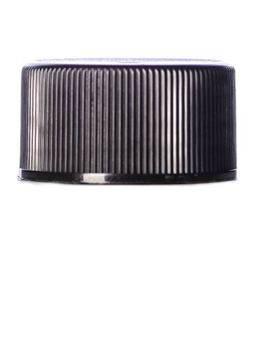 Black PP plastic 24-414 ribbed skirt lid with foam liner