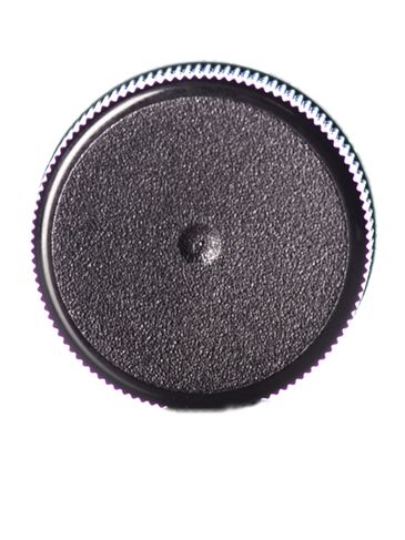 Black PP plastic 24-414 ribbed skirt lid with foam liner