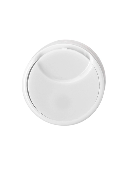 White PP Plastic 20-410 Smooth Skirt Unlined Disc Top Lid – L1384WH