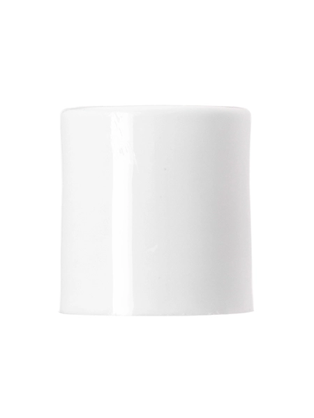 White PP Plastic 20-410 Smooth Skirt Unlined Disc Top Lid – L1384WH