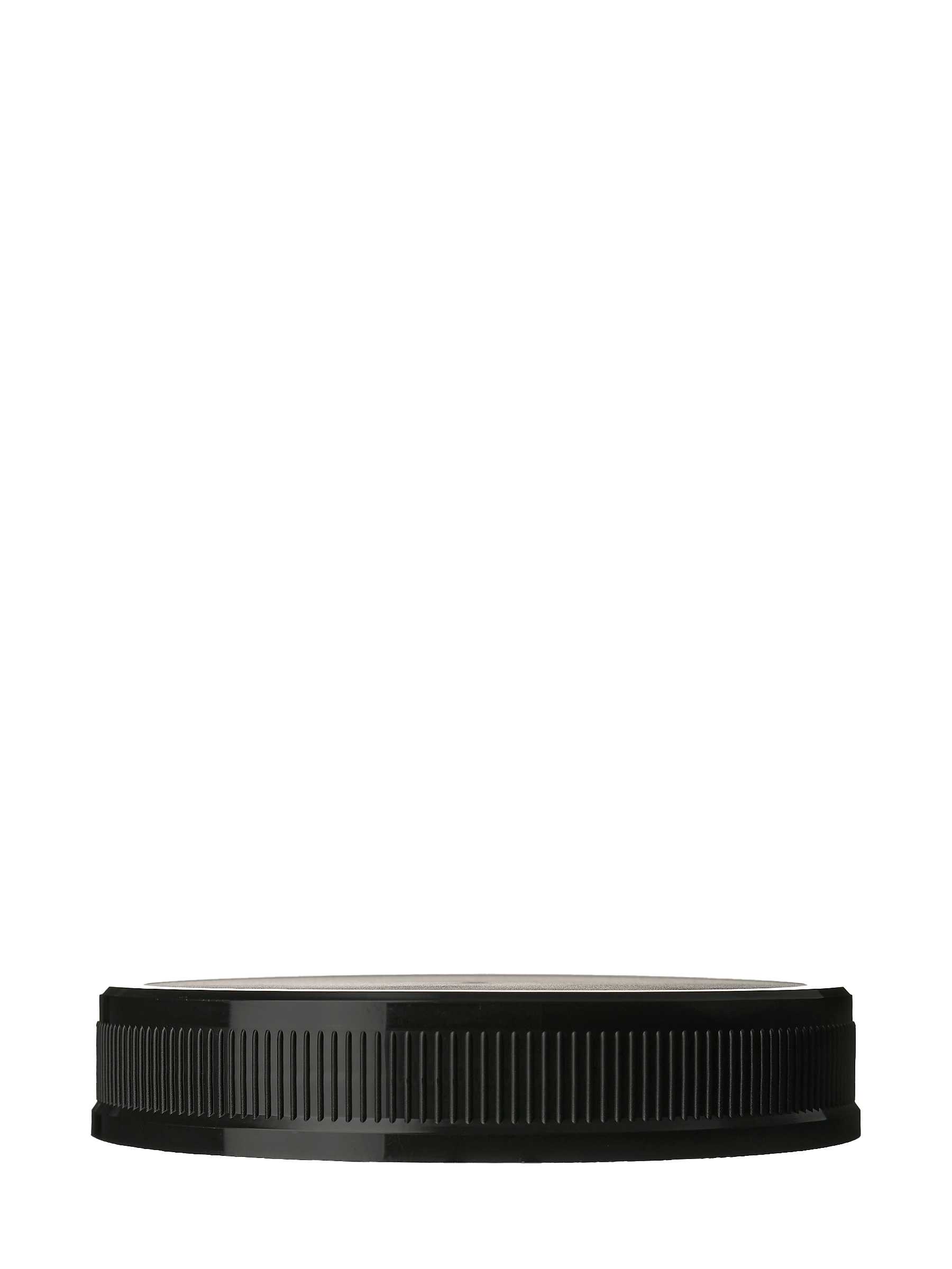Black PP Plastic 110-400 Ribbed Matte Deep Skirt Taper Stack Lid – L13895BKH62