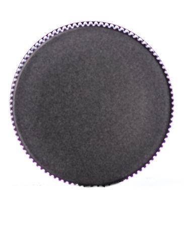 Black PP plastic 24-400 ribbed skirt lid with foam liner