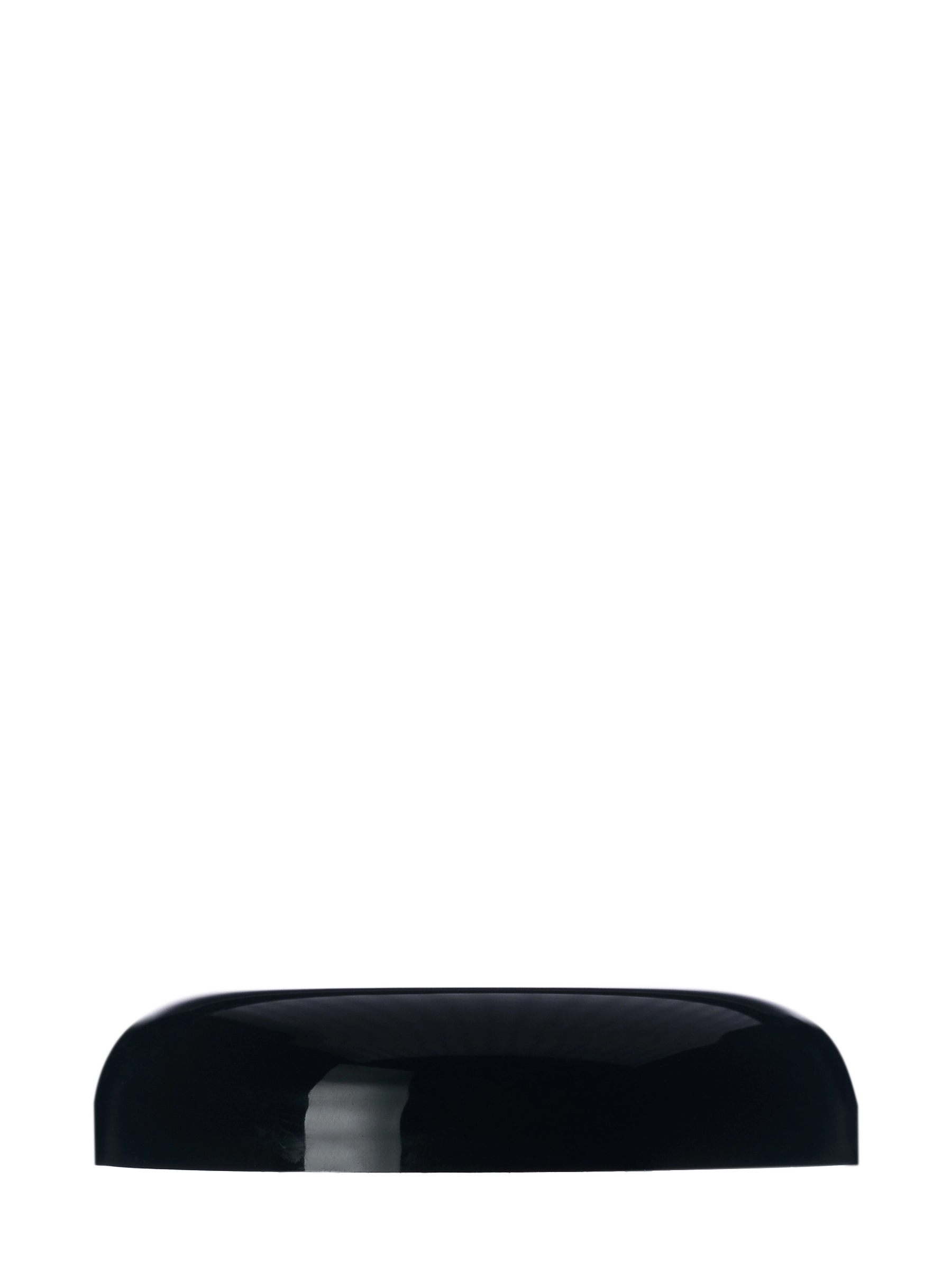 Black PP Plastic 89-400 Unlined Dome Lid – L1417BK