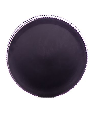 Black PP plastic 28-400 ribbed skirt lid with foam liner