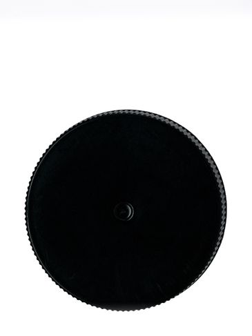 Black PP plastic 38-400 smooth skirt lid with foam liner