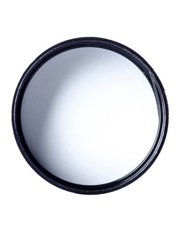 Black PP plastic 38-400 smooth skirt lid with foam liner