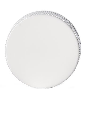 White PP plastic 28-400 ribbed skirt lid with foam liner