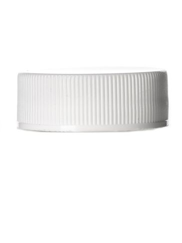 White PP plastic 28-400 ribbed skirt lid with foam liner