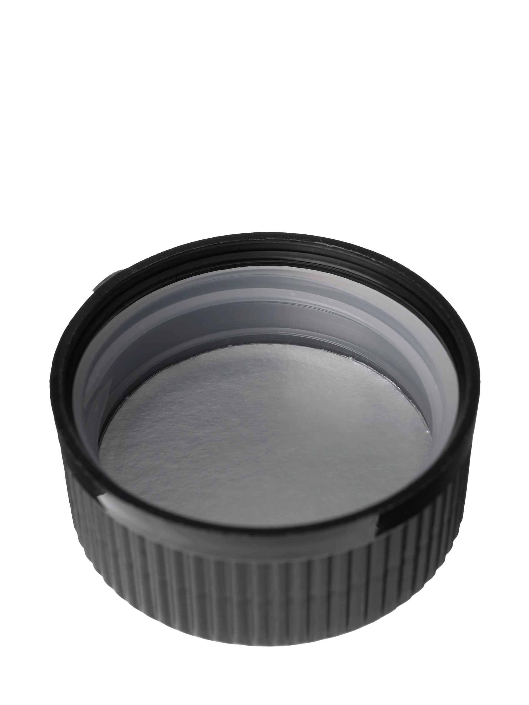 Black PP Plastic 38-400 Child-Resistant Pictorial and Text Lid – L1492BKH145