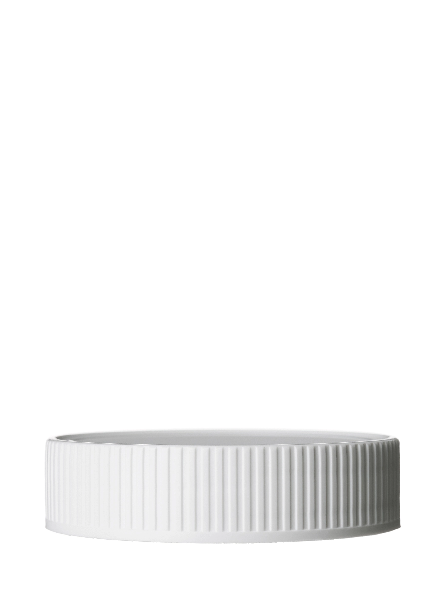 White PP Plastic 70-450 Ribbed Deep Skirt Lid – L15272WHF16