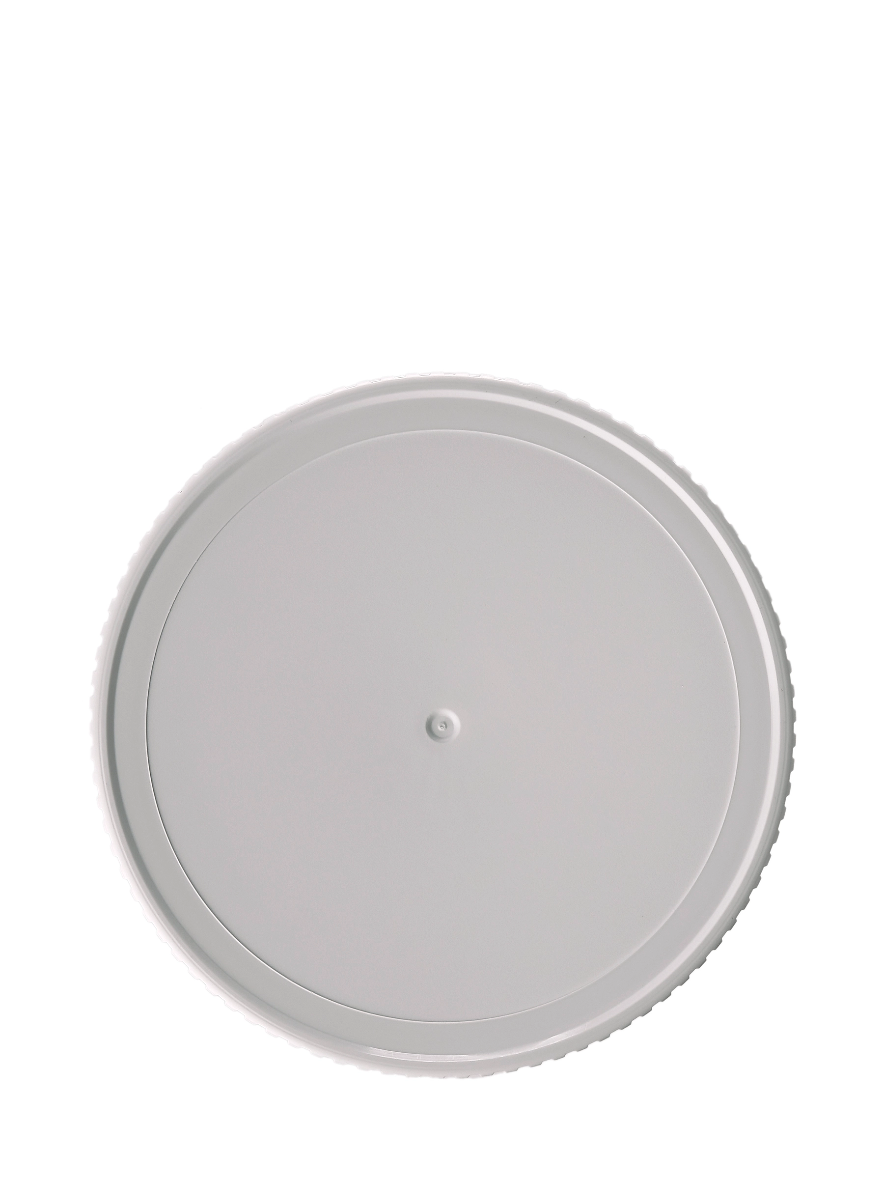 White PP Plastic 70-450 Ribbed Deep Skirt Lid – L15272WHF16