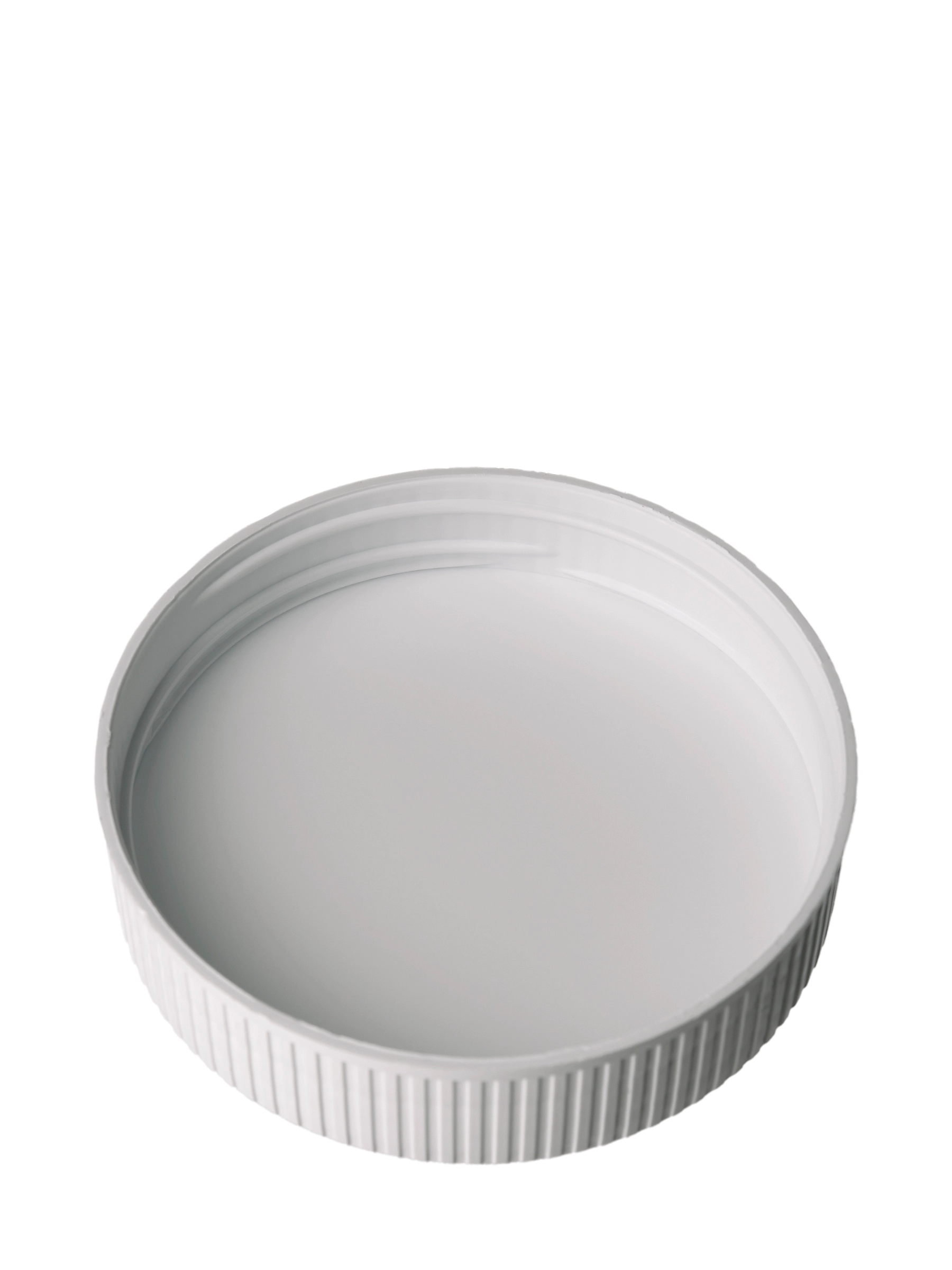 White PP Plastic 70-450 Ribbed Deep Skirt Lid – L15272WHF16