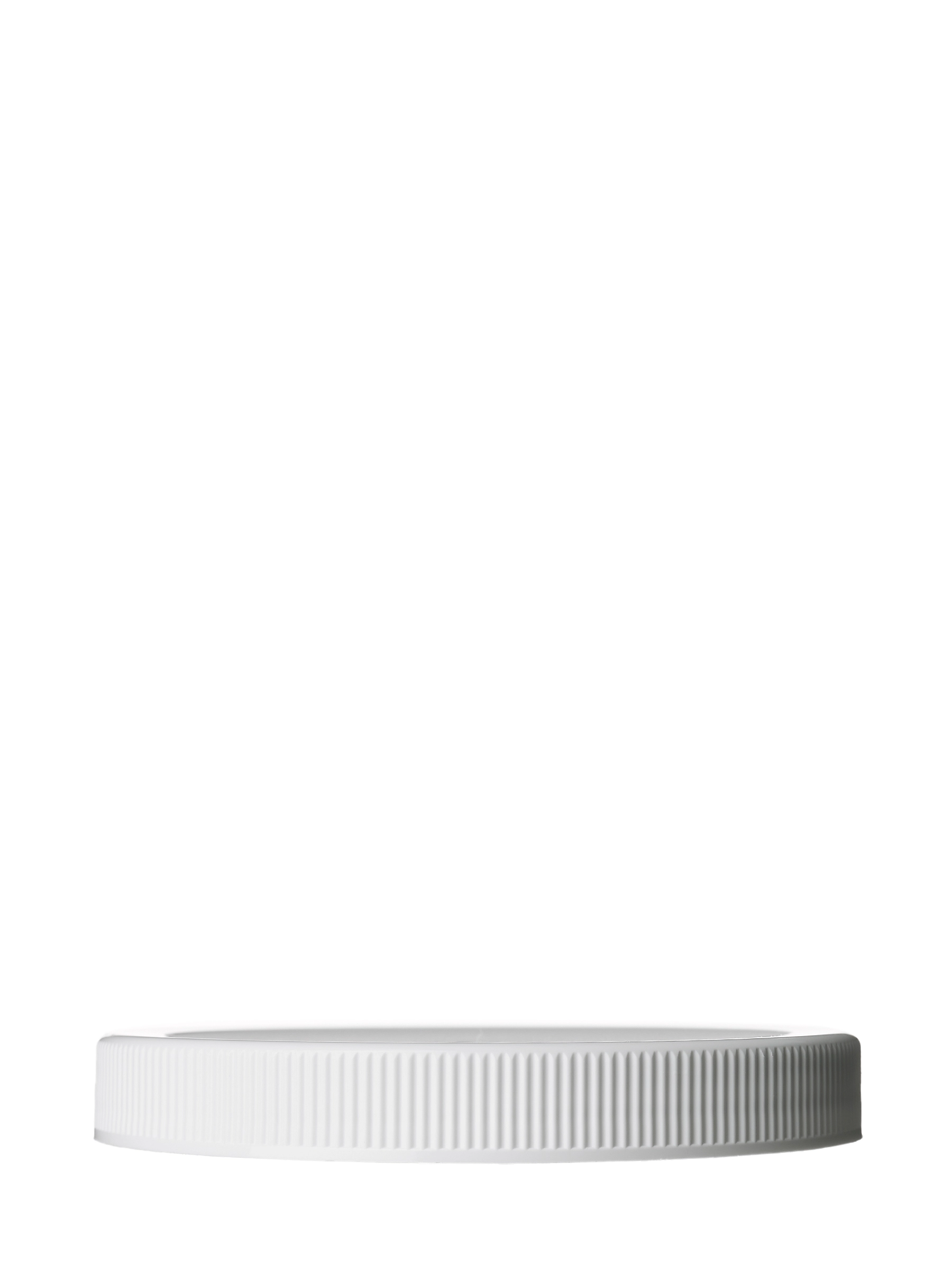 White PP Plastic 110-400 Ribbed Shallow Skirt Lid – L15287WHH125