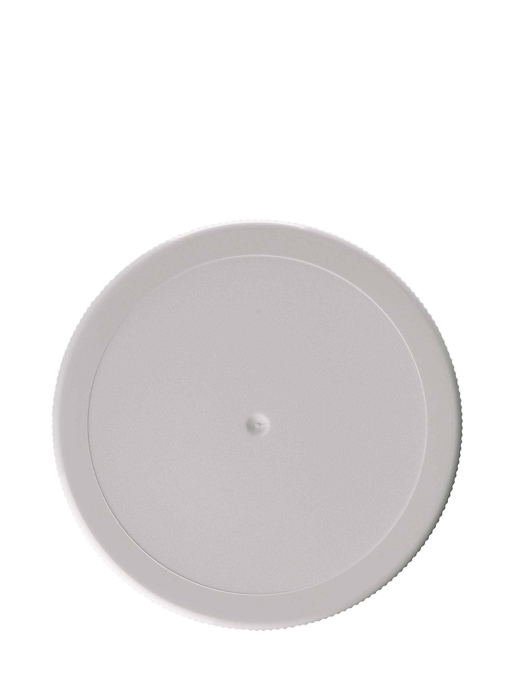 White PP Plastic 110-400 Ribbed Shallow Skirt Lid – L15287WHH125