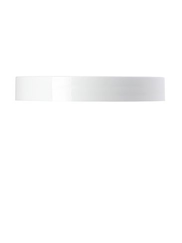 White PP plastic 89-400 smooth skirt lid with tri-tab universal heat induction seal (HIS) liner