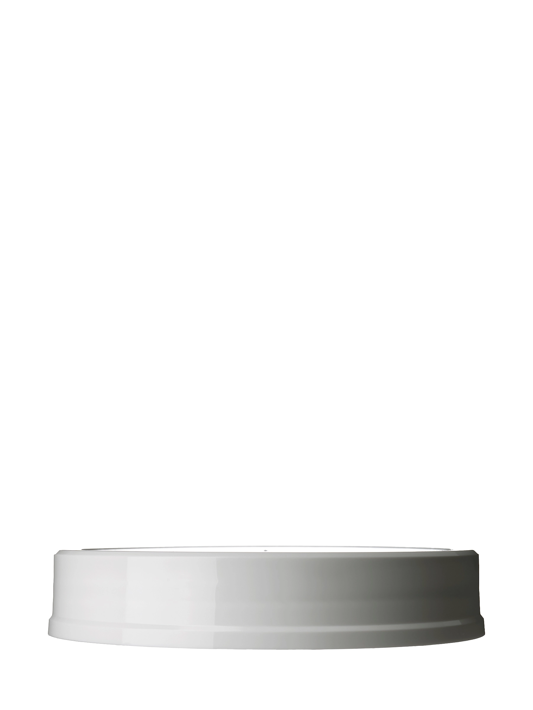 White PP Plastic 110-400 Smooth Deep Skirt Taper Stack Lid – L15643WHH62