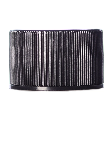 Black PP Plastic 28-410 Ribbed Skirt Lid – L157B