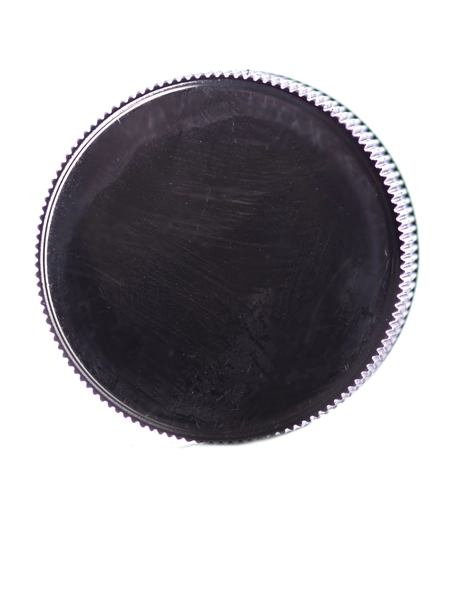 Black PP Plastic 28-410 Ribbed Skirt Lid – L157B