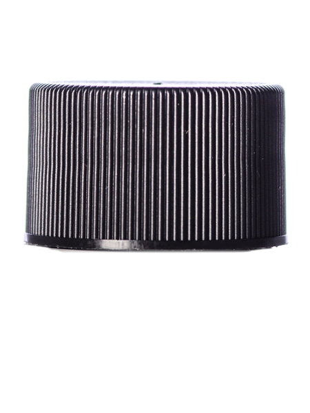 Black PP Plastic 28-410 Ribbed Skirt Lid – L160BKF2