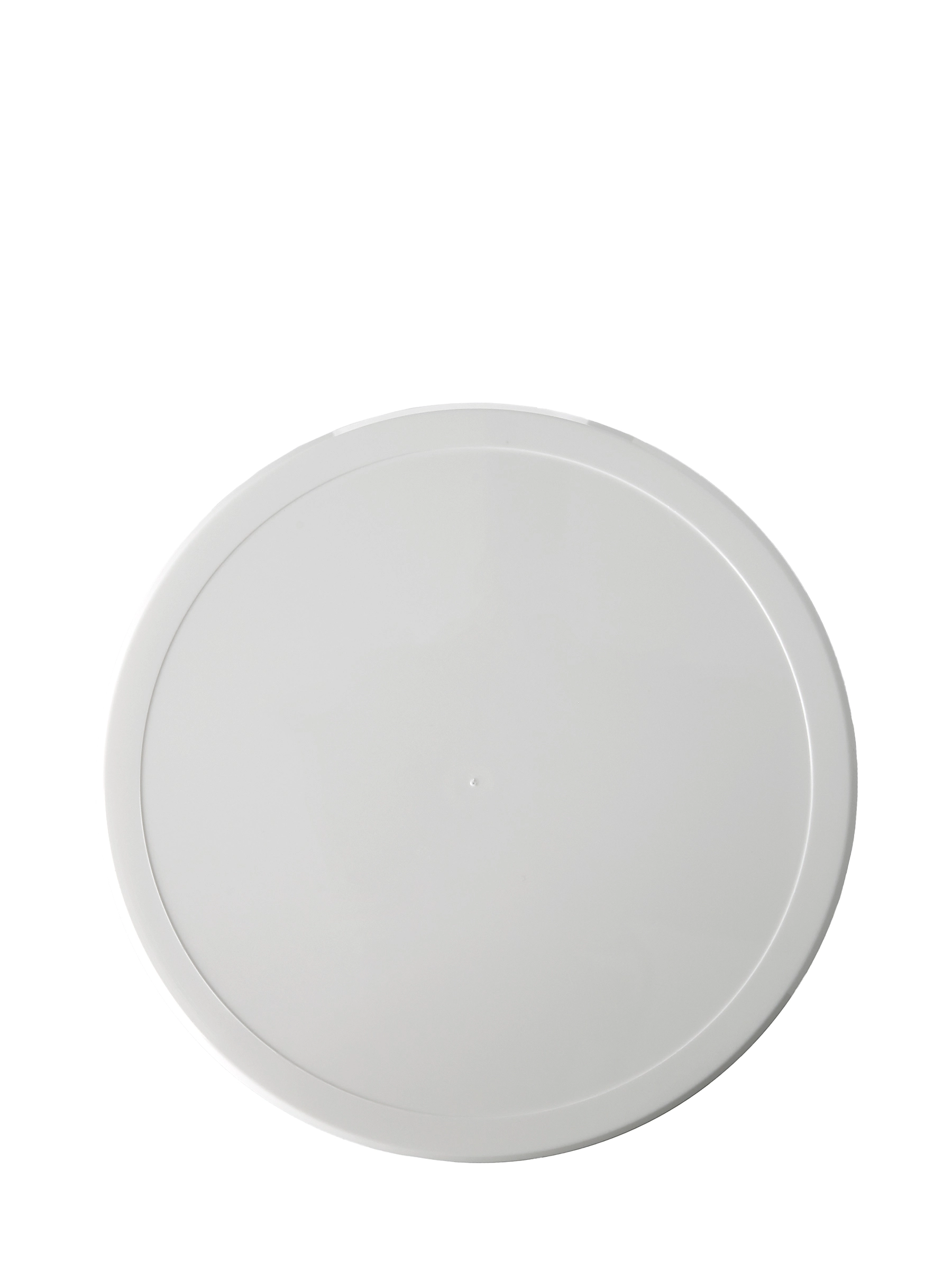 White PP Plastic 120-400 Smooth Deep Skirt Taper Stack Lid – L16185WHH62