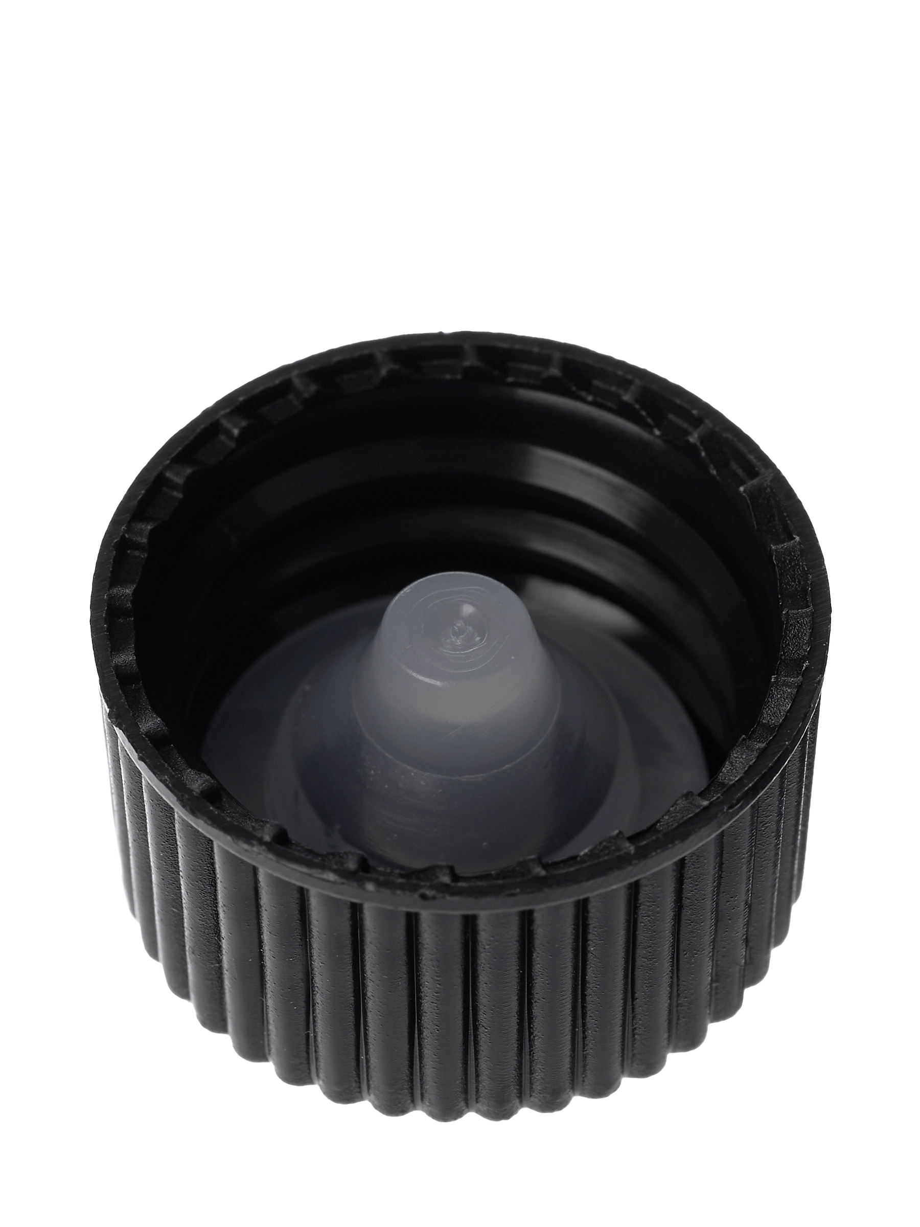 Black PP Plastic 18-400 Ribbed Skirt Lid – L17479BKPC2
