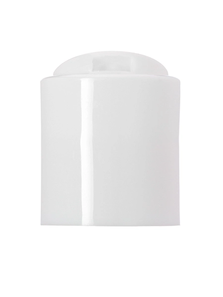 White PP Plastic 20-410 Smooth Skirt Unlined Disc Top Lid – L1772WH