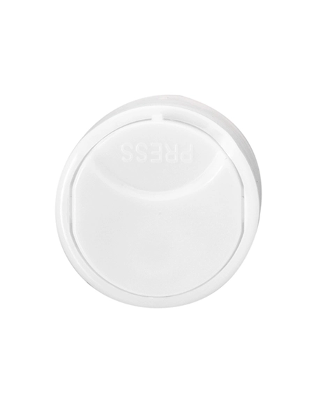 White PP Plastic 20-410 Smooth Skirt Unlined Disc Top Lid – L1772WH