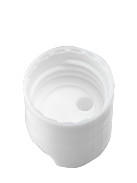 White PP Plastic 20-410 Smooth Skirt Unlined Disc Top Lid – L1772WH