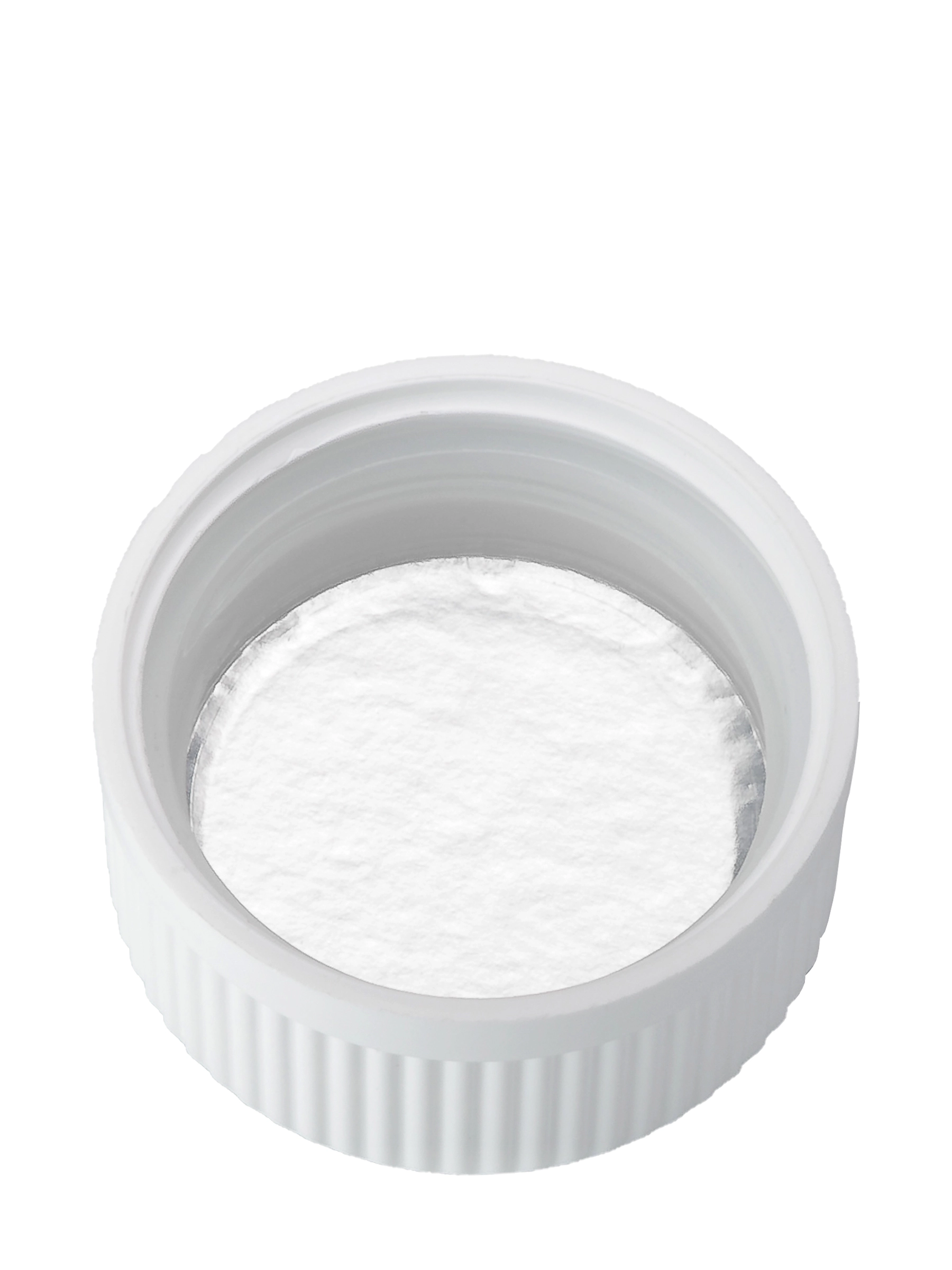 White PP Plastic 33-400 Child-Resistant Text-Embossed Lid – L18110WHH145