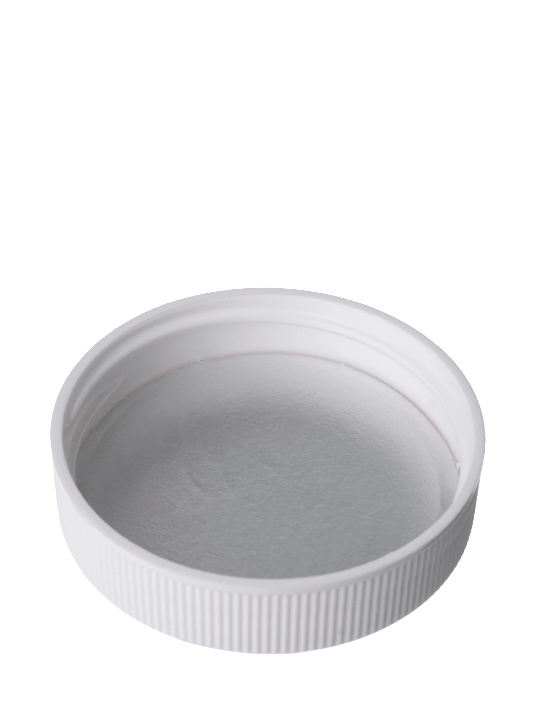 White PP Plastic 45-400 Ribbed Skirt Lid – L18315WHH75