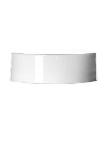 White PP plastic 33-400 smooth skirt lid with printed universal heat induction seal (HIS) liner