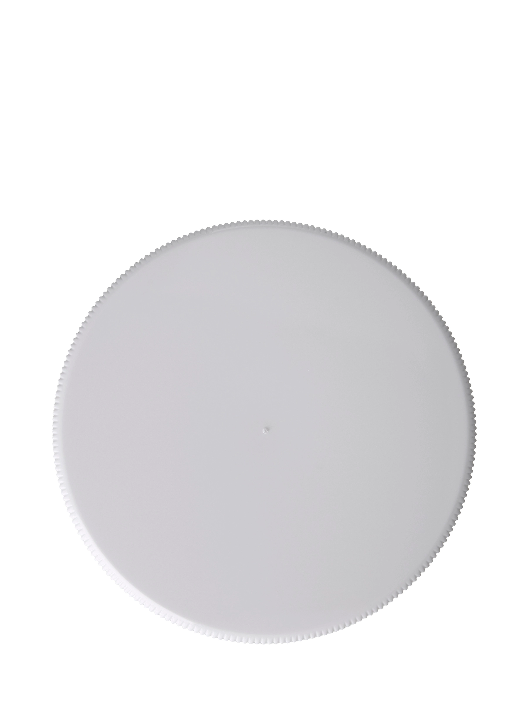 White PP Plastic 58-400 Ribbed Skirt Lid – L18495WHF16