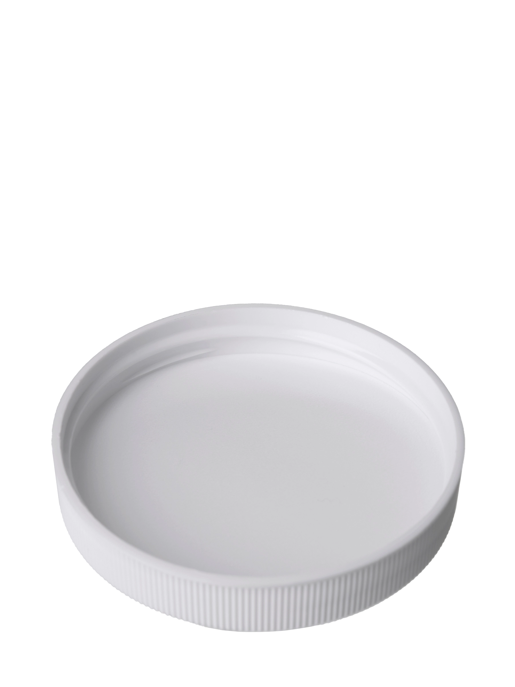 White PP Plastic 58-400 Ribbed Skirt Lid – L18495WHF16