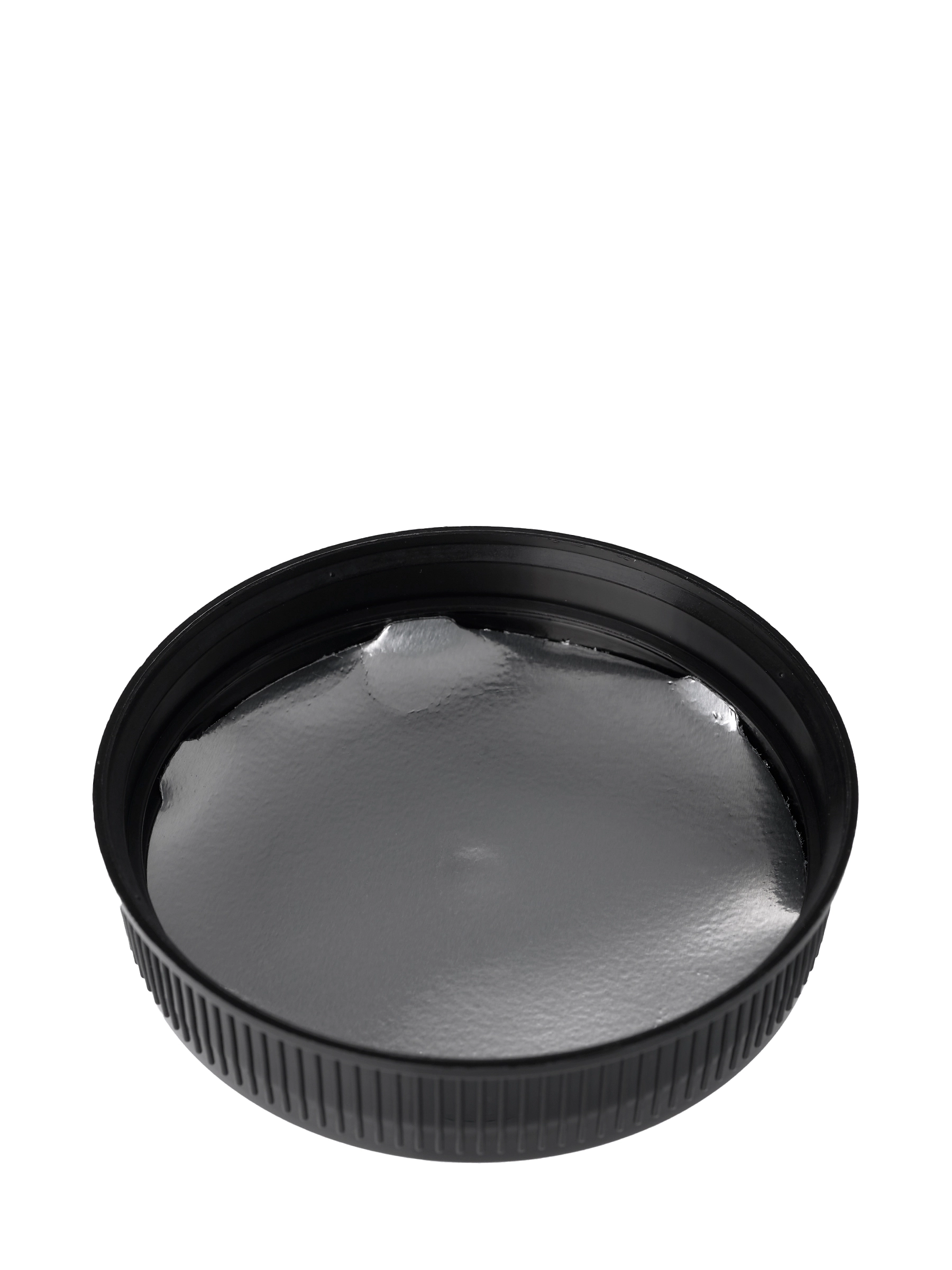 Black PP Plastic 120-400 Ribbed Matte Deep Skirt Taper Stack Lid – L18544BKH2