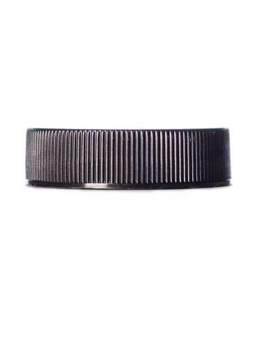 Black PP plastic 38-400 ribbed skirt lid with foam liner