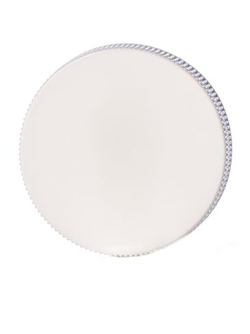 White PP plastic 38-400 ribbed skirt unlined lid