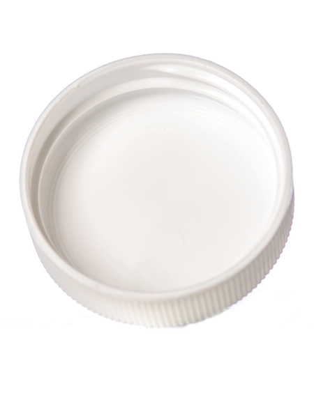 White PP Plastic 38-400 Ribbed Skirt Unlined Lid – L191
