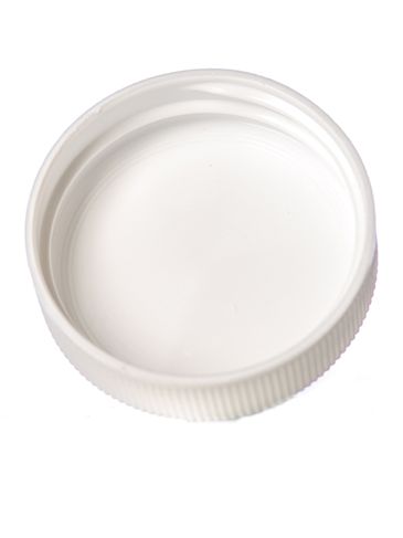 White PP plastic 38-400 ribbed skirt unlined lid