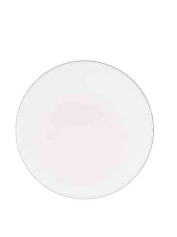 White PP plastic 38-400 smooth skirt lid with foam liner