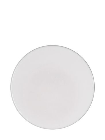 White PP plastic 38-400 smooth skirt lid with foam liner
