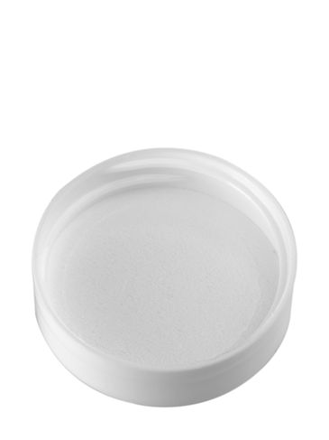 White PP plastic 38-400 smooth skirt lid with unprinted pressure sensitive (PS) liner