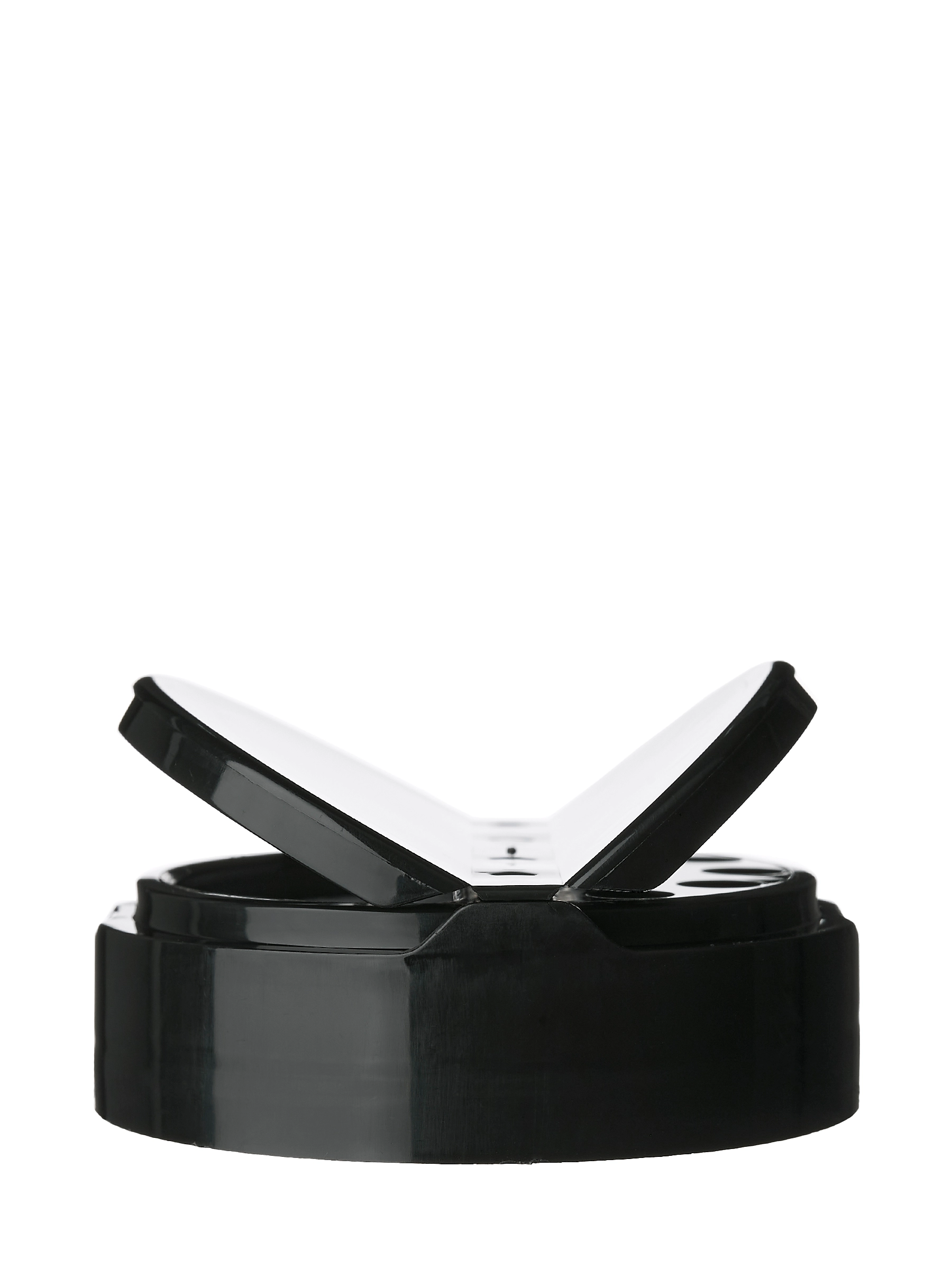 Black PP Plastic 63-485 Smooth Skirt 7-Hole Dual Flip Top Spice Sifter Lid – L1961BKH10
