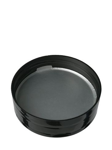 Black PP plastic 63-485 smooth skirt 7-hole dual flip top spice sifter lid with universal heat induction seal (HIS) liner (0.230 inch orifice)