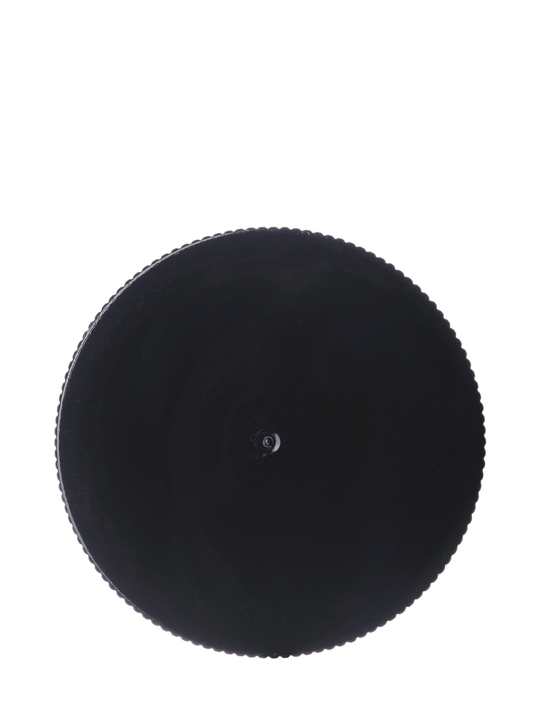 Black PP Plastic 38-400 Ribbed Skirt Lid – L196BKH64