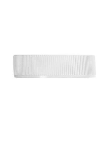 White PP plastic 38-400 ribbed skirt lid with foam liner